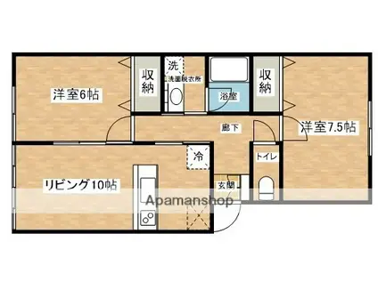 セントラルレジデンス田町A棟(2LDK/2階)の間取り写真