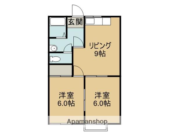 スターリースカイ(2DK/2階)の間取り写真