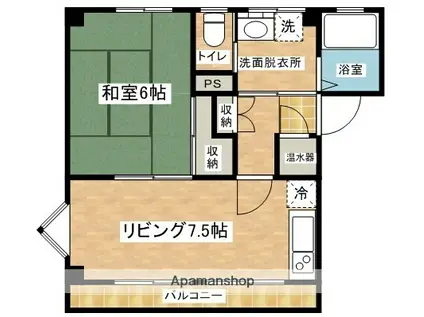 ふくずみEマンション(1DK/2階)の間取り写真