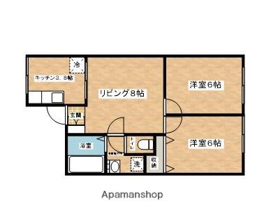 ウエストコーポラスⅠ(3K/1階)の間取り写真