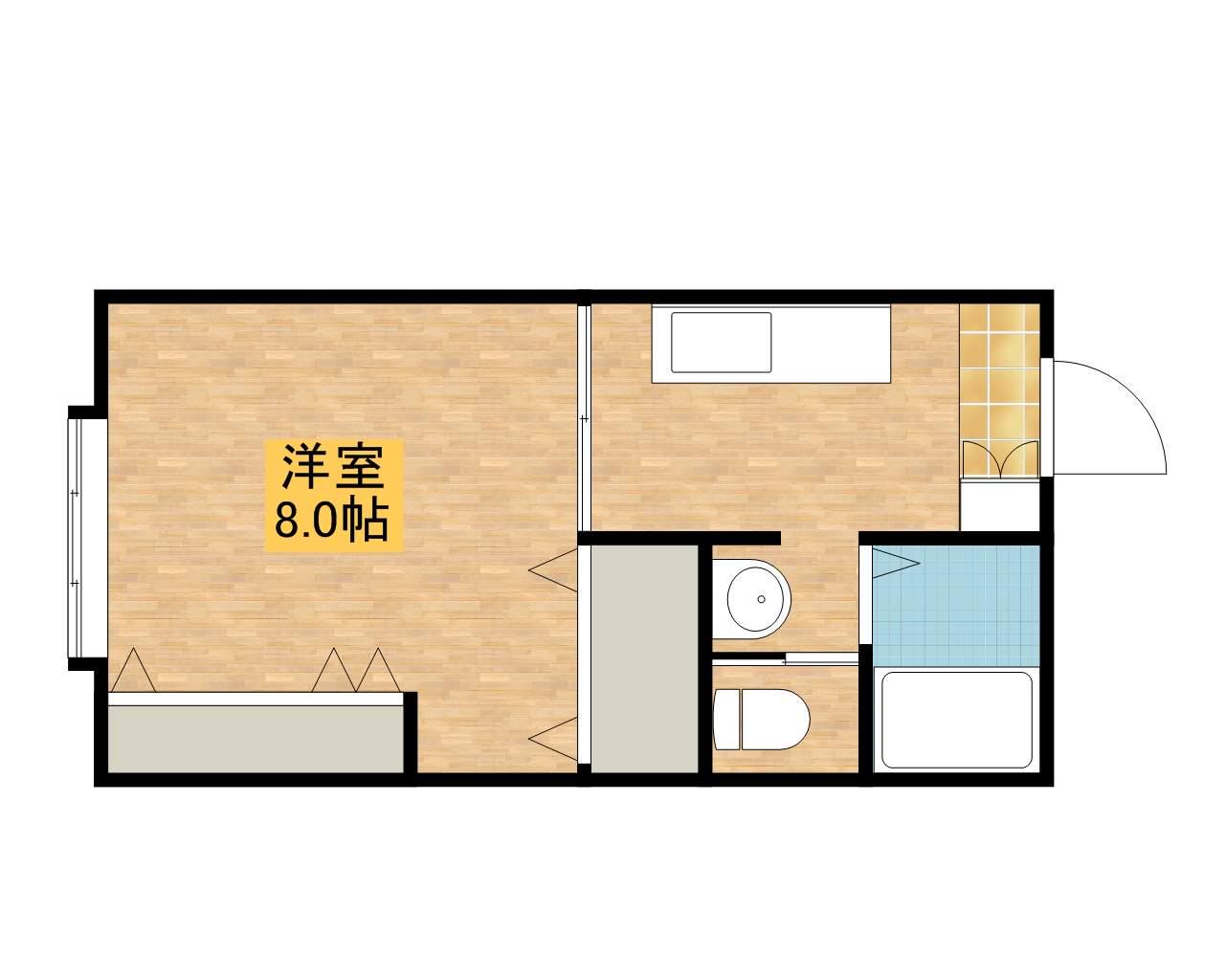 アーバンティ卸町(1K/1階)の間取り写真