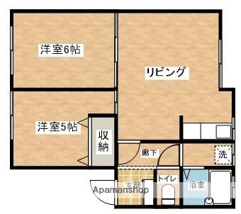 FEEL MIHARA 2(2LDK/2階)の間取り写真