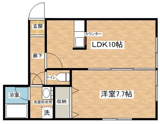 RICHOAK八番館(1LDK/1階)の間取り写真