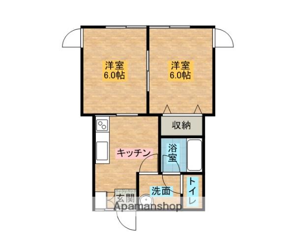 メゾン・ド・ポミエ(2DK/2階)の間取り写真