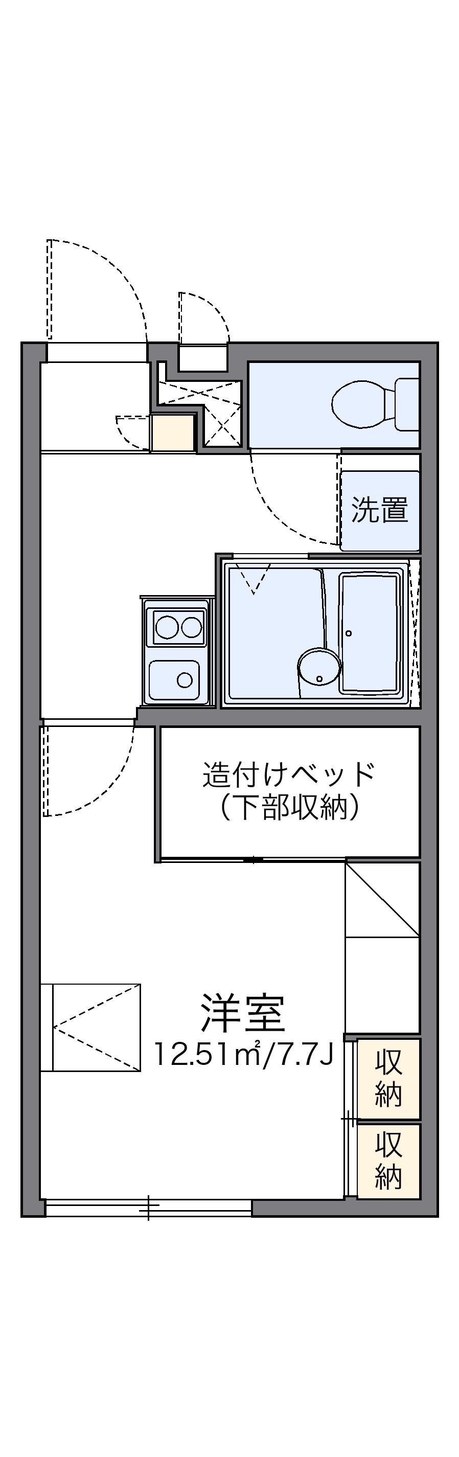 レオパレスきたかみⅢ(1K/2階)の間取り写真