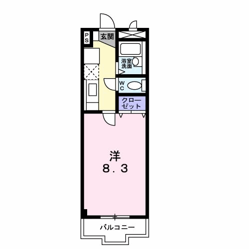 ウイスタプラス(1K/2階)の間取り写真