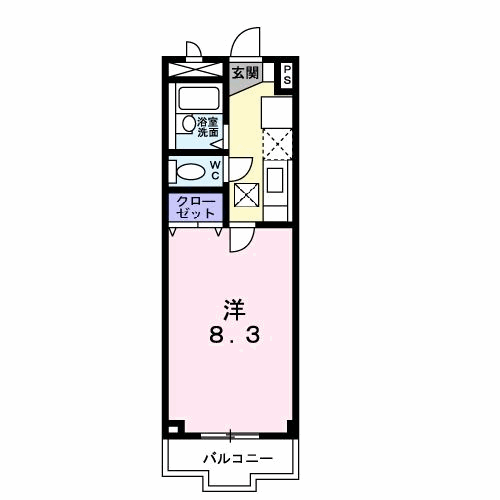 ウイスタプラス(1K/1階)の間取り写真
