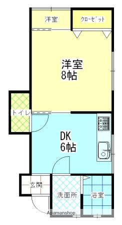 グリーンハイツⅡ(1DK/2階)の間取り写真