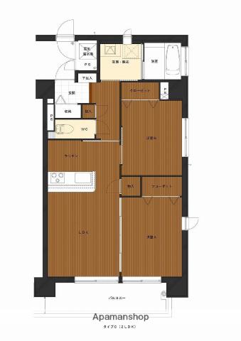 シェフィールド(2LDK/6階)の間取り写真