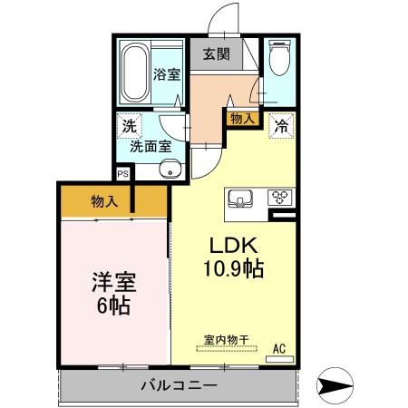 セジュールASAMI(1LDK/3階)の間取り写真