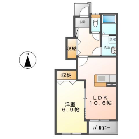 パルファセゾン(1LDK/1階)の間取り写真