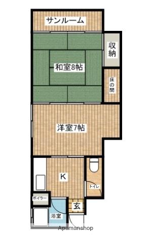 高橋平和町アパート(2K/1階)の間取り写真