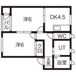サンアイリス(2DK/1階)の間取り写真