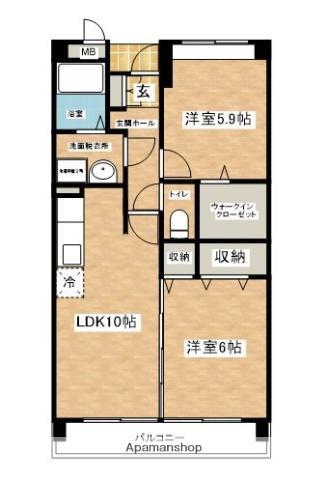 BETTER R 能代(2LDK/2階)の間取り写真