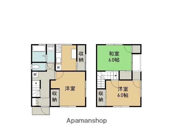 奥羽本線 湯沢駅 徒歩12分 2階建 築35年(2LDK)の間取り写真