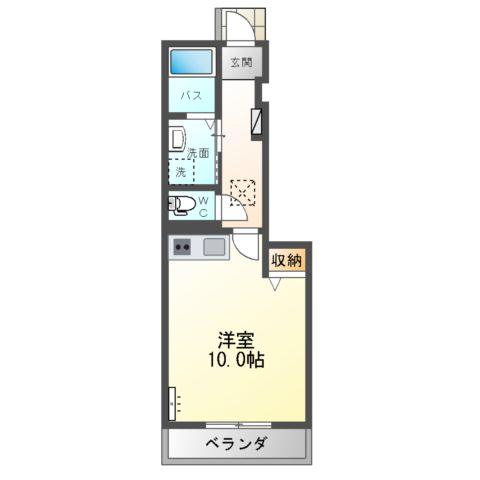 アヴァンティ(ワンルーム/1階)の間取り写真