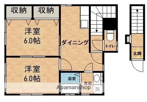 サウスフローリッシュ(2K/2階)の間取り写真