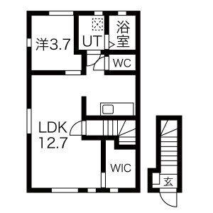 リベルタC・D(1LDK/2階)の間取り写真