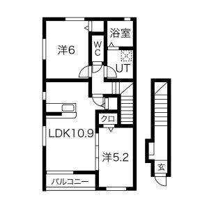 NAVIA A棟(2LDK/2階)の間取り写真