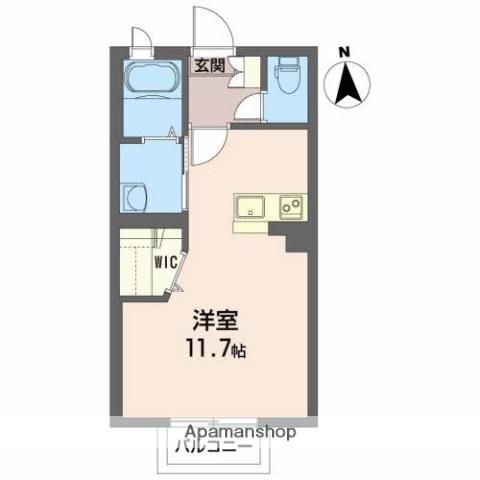 カーサフルッタⅡ(ワンルーム/1階)の間取り写真