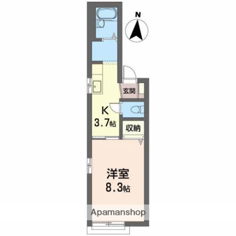 ボナール(1K/2階)の間取り写真