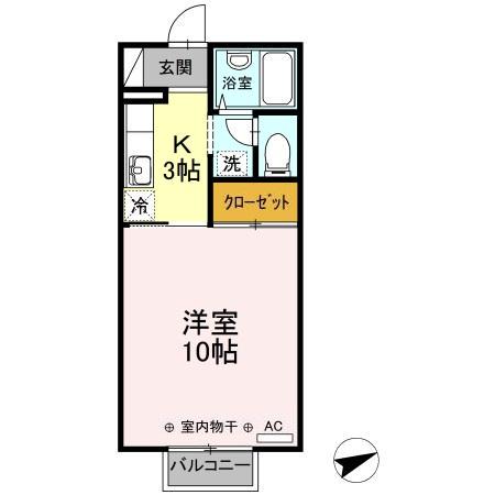 セジュール 旭川(1K/2階)の間取り写真