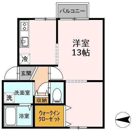 サンパティーク鎌田(ワンルーム/2階)の間取り写真