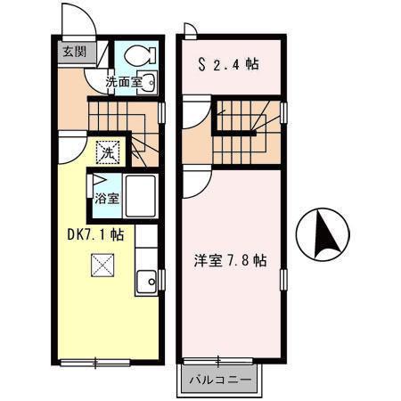 サンフォレスト(1DK)の間取り写真