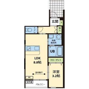 ハドルハシヌマ(1LDK/1階)の間取り写真