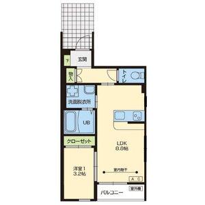 MIYABI(1LDK/1階)の間取り写真