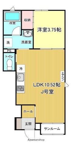 CLAUDIA Ⅱ(1LDK/1階)の間取り写真