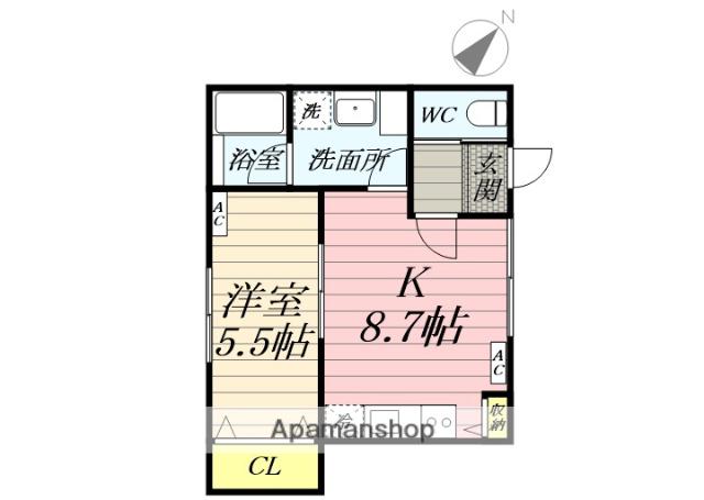 ノックス川口(1LDK/1階)の間取り写真