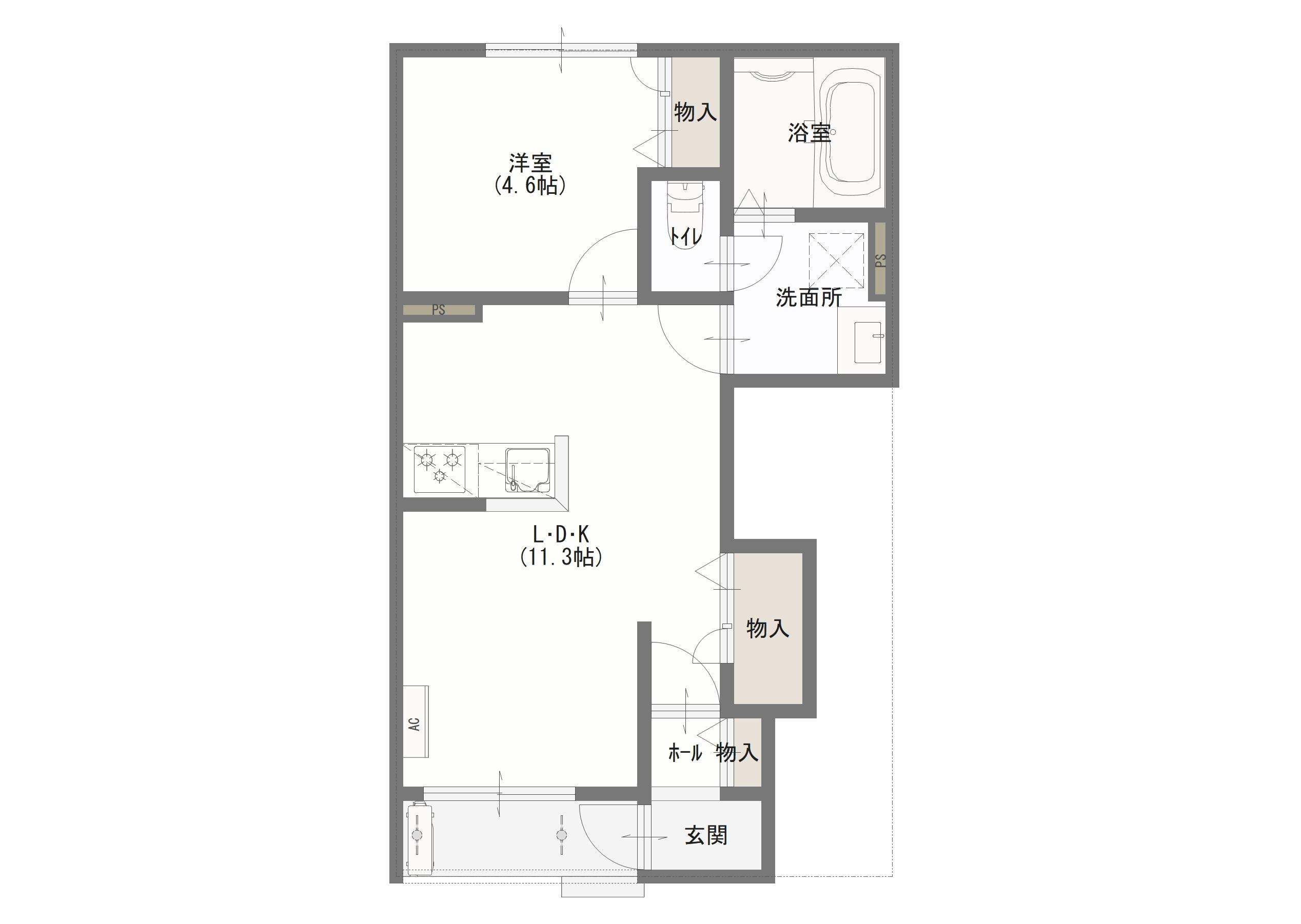 ゼフィール・シエル(1LDK/1階)の間取り写真