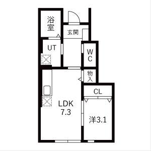 ブラストⅡ(1LDK/1階)の間取り写真