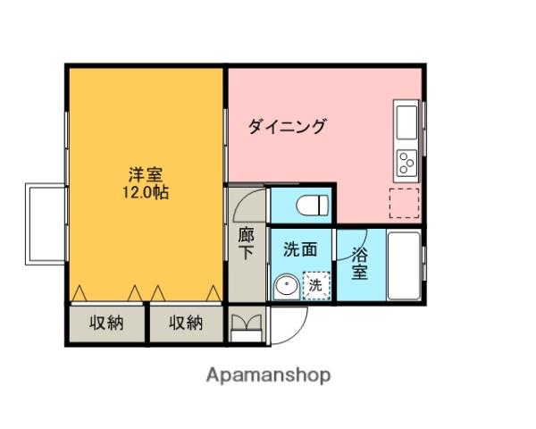 メゾン美来(1LDK/2階)の間取り写真