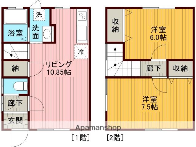コートハウス飯田(2LDK/1階)の間取り写真