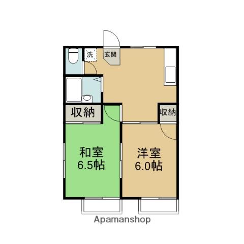 サンハイムⅡ(2DK/2階)の間取り写真