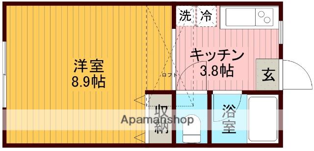コーポ華(1K/2階)の間取り写真
