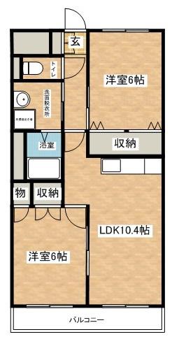 プランドール(2LDK/2階)の間取り写真