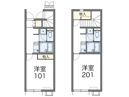 レオネクストRYUSEI(1K/2階)の間取り写真