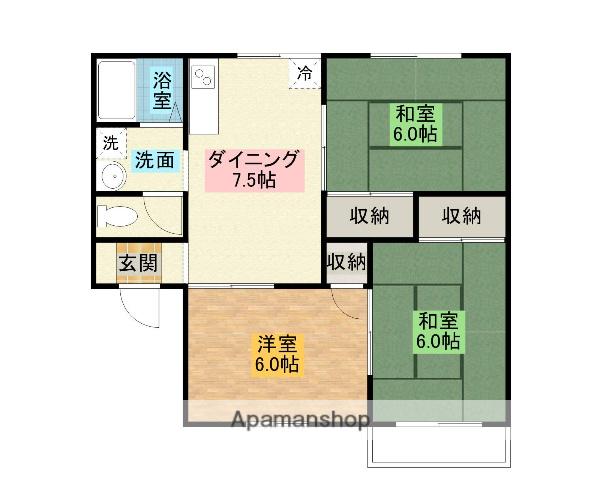 スカイコートA(3DK/2階)の間取り写真