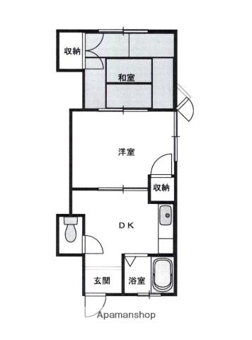 シャトー泉Ⅱ(2DK/2階)の間取り写真