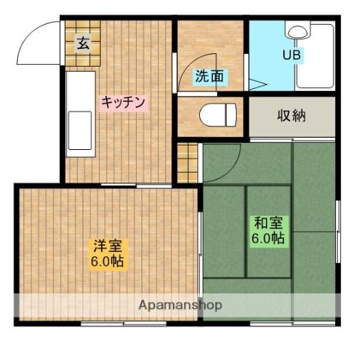 サンクレア(2K/1階)の間取り写真