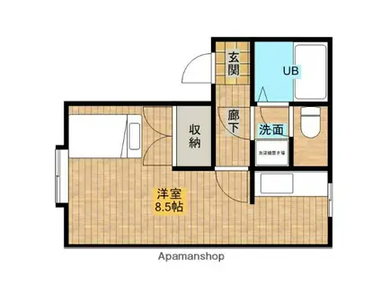ファミールKATOH(ワンルーム/1階)の間取り写真