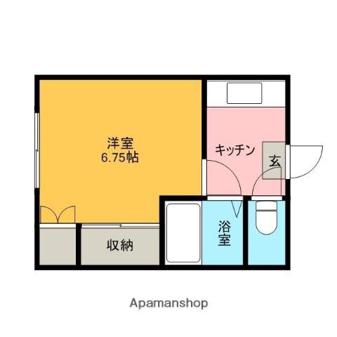 ハイツリバーサイドⅡ(1K/1階)の間取り写真