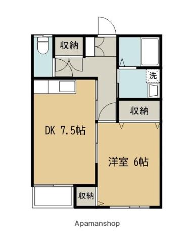 チェリーガーデン大町(1DK/2階)の間取り写真