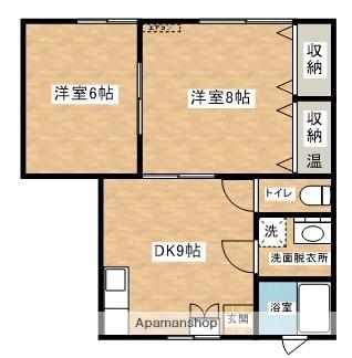 ドリームハウスⅠ(2DK/2階)の間取り写真