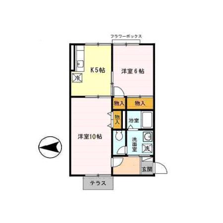 メモリー三千刈A(2K/1階)の間取り写真