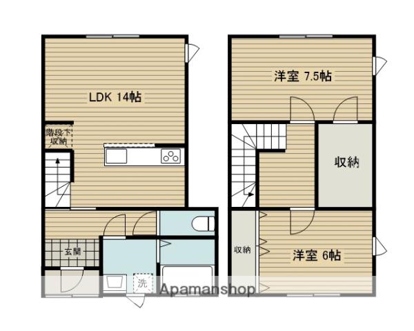 フォレント横山(2SLDK/1階)の間取り写真
