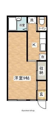 グリーンハイツ佐野町B棟(1K/2階)の間取り写真